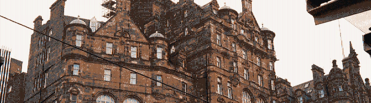 A view of what is currently the Edinburgh Hilton Carlton from the platform at Edinburgh Waverly train station